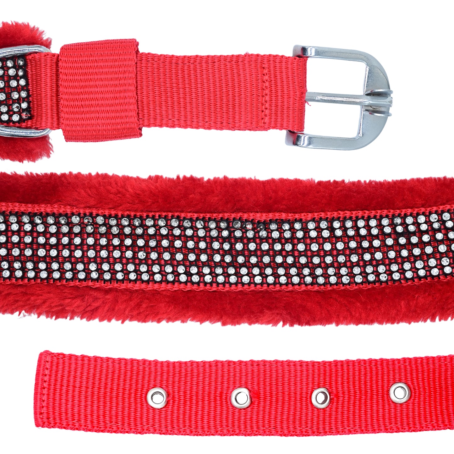 Nylon Fur Leash, Collar, Harness Set