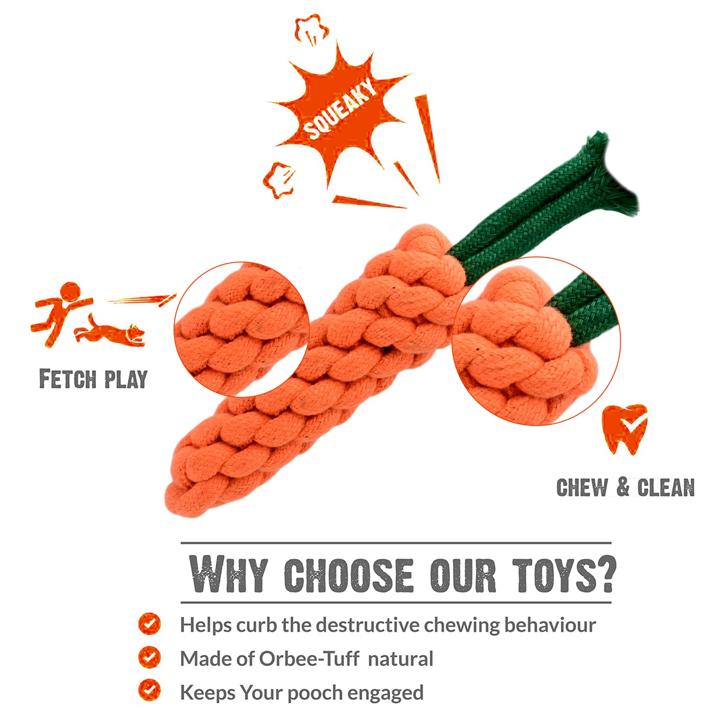 Carrot chew Pet Toy pack of 2