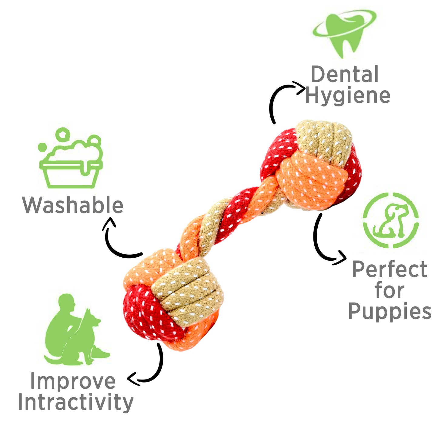 Cotton Rope Chew Toy (Dumbbell Shape)